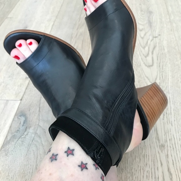Vince Shoes - Vince Open Toe Black Booties in size 7.5